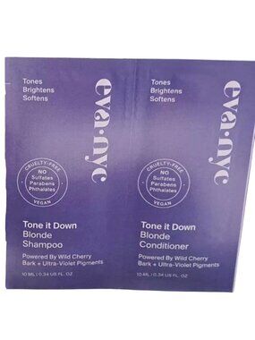 EVA NYC Tone It Down Blonde Shampoo & Conditioner Set Ultra Violet 0.34oz/10mL